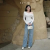 Áo Kaylin tay dài lệch vai ren, lụa thun mỏng nhẹ, gợi cảm - Chỉ 320k 7
