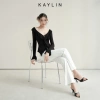 Áo KAYLIN tay dài viền tua rua, vải thun co giãn, phong cách - Giá chỉ 410.000₫ 2
