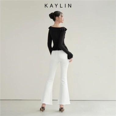 Áo KAYLIN tay dài viền tua rua, vải thun co giãn, phong cách - Giá chỉ 410.000₫
