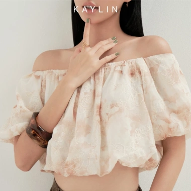Áo KAYLIN trễ vai croptop voan xô cá tính BST Thu Đông 2.025 - Giá chỉ 374.000đ