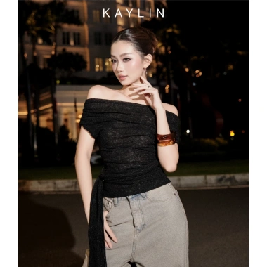 Áo Kaylin trễ vai dây quấn eo thun lưới gợi cảm - BST Thu Đông 2.025 - Chỉ 344k