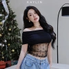 Áo Kaylin trễ vai ren nơ tay dài, thun lụa mỏng nhẹ, phong cách gợi cảm - Giá chỉ 207.000đ 3