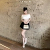 Áo Kaylin trễ vai ren nơ tay dài, thun lụa mỏng nhẹ, phong cách gợi cảm - Giá chỉ 207.000đ 5