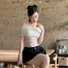 Áo Kaylin trễ vai ren nơ tay dài, thun lụa mỏng nhẹ, phong cách gợi cảm - Giá chỉ 207.000đ 6