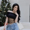 Áo Kaylin trễ vai ren nơ tay dài, thun lụa mỏng nhẹ, phong cách gợi cảm - Giá chỉ 207.000đ 7
