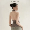 Áo Kaylin trễ vai tay ngắn ôm, vải thun co giãn, gợi cảm - BST Tháng 10/2.025, giá 326.000đ 3
