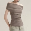 Áo Kaylin trễ vai tay ngắn ôm, vải thun co giãn, gợi cảm - BST Tháng 10/2.025, giá 326.000đ 8
