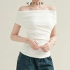 Áo Kaylin trễ vai tay ngắn ôm, vải thun co giãn, gợi cảm - BST Tháng 10/2.025, giá 326.000đ 9