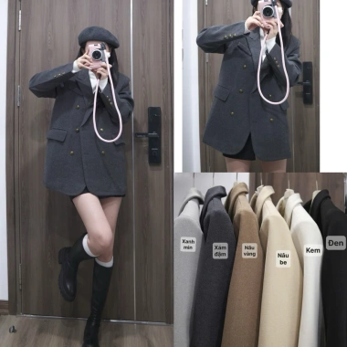 Áo khoá dạ blazer khuy đồng dài tay hành quảng châu giảm giá 22%