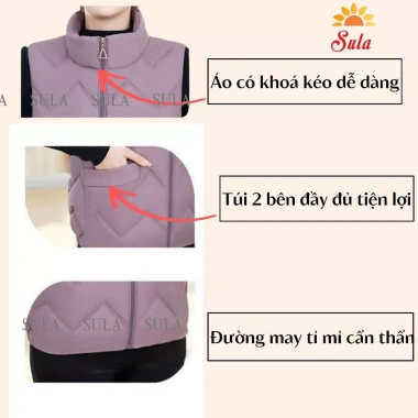 Áo khoác áo phao siêu nhẹ cho mẹ trung niên nữ họa tiết sóng tinh tế 250k
