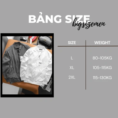 Áo khoác BB bomber nam chất sọc gân bigsize 80-130kg - giảm còn 195.000₫ 6