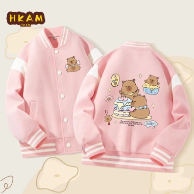 Áo khoác bé gái Bomber Capybara - Thoải mái, thời trang Unisex, 350.000 VND