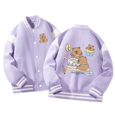 Áo khoác bé gái Bomber Capybara - Thoải mái, thời trang Unisex, 350.000 VND
