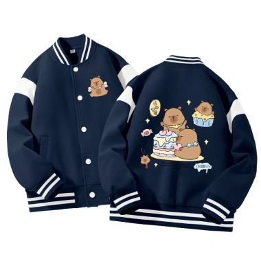 Áo khoác bé gái Bomber Capybara - Thoải mái, thời trang Unisex, 350.000 VND