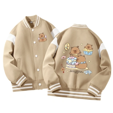 Áo khoác bé gái Bomber Capybara - Thoải mái, thời trang Unisex, 350.000 VND