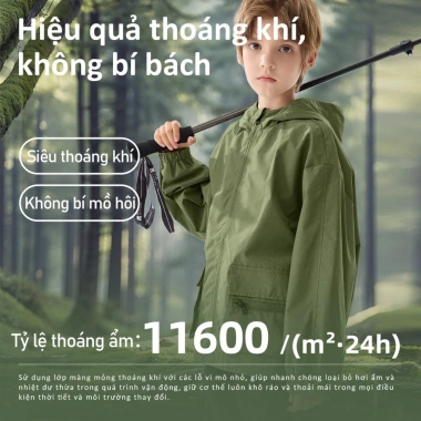 Áo khoác bé gái thể thao ngoài trời, chống thấm nước, phù hợp cắm trại 3-14 tuổi - Giá chỉ 98.889đ 5