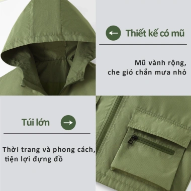 Áo khoác bé gái thể thao ngoài trời, chống thấm nước, phù hợp cắm trại 3-14 tuổi - Giá chỉ 98.889đ 7