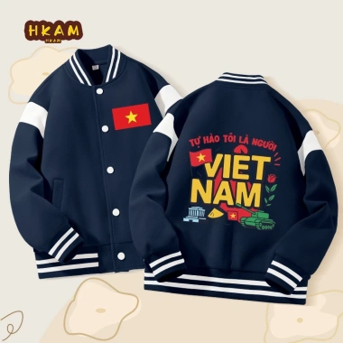 Áo khoác bé trai Bomber in hình Việt Nam - Thoải mái, thời trang, giảm còn 350k