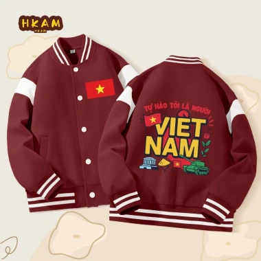 Áo khoác bé trai Bomber in hình Việt Nam - Thoải mái, thời trang, giảm còn 350k