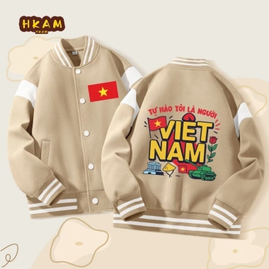 Áo khoác bé trai Bomber in hình Việt Nam - Thoải mái, thời trang, giảm còn 350k