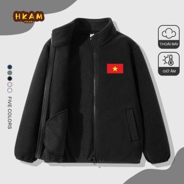 Áo khoác bé trai HKAM – Cardigan len cổ đứng mùa đông ấm áp, in cờ Việt Nam, giá chỉ 270.000đ 10