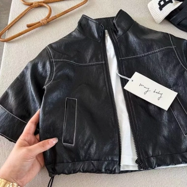 Áo khoác Biker da PU slim fit bé trai, giả da xuân‑thu, dạo phố – 380k 6