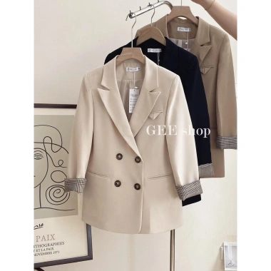 Áo khoác blazer 2 lớp tay lót kẻ HQ Design by Gee - Sang trọng, giá ưu đãi 495k 2