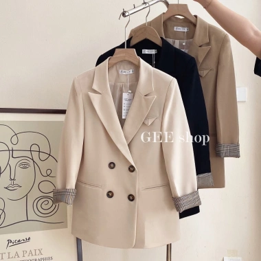 Áo khoác blazer 2 lớp tay lót kẻ HQ Design by Gee - Sang trọng, giá ưu đãi 495k 6