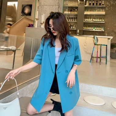 Áo khoác blazer bigsize tay ngắn mỏng mùa hè Ulzzang Hàn Quốc, đẹp thoáng mát, giảm giá 7