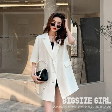 Áo khoác blazer bigsize tay ngắn mỏng mùa hè Ulzzang Hàn Quốc, đẹp thoáng mát, giảm giá 9