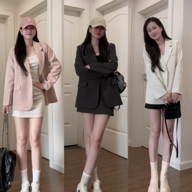 Áo khoác blazer Boiling dài tay hai lớp, đệm vai êm ái, giảm giá 450.000₫