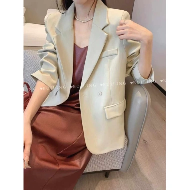 Áo khoác blazer Boiling dài tay hai lớp, đệm vai êm ái, giảm giá 450.000₫