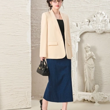 Áo khoác blazer cổ vest tay dài YOONA ET21B210 chất tuyết mưa, túi hai bên hông - 319.500₫ 5