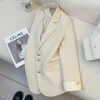 Áo khoác blazer dài tay nữ cúc giữa, phối viền trẻ trung, màu trắng - 209.000đ 2