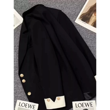 Áo khoác blazer dài tay nữ cúc giữa, phối viền trẻ trung, màu trắng - 209.000đ 5