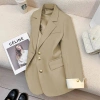 Áo khoác blazer dài tay nữ cúc giữa, phối viền trẻ trung, màu trắng - 209.000đ 7
