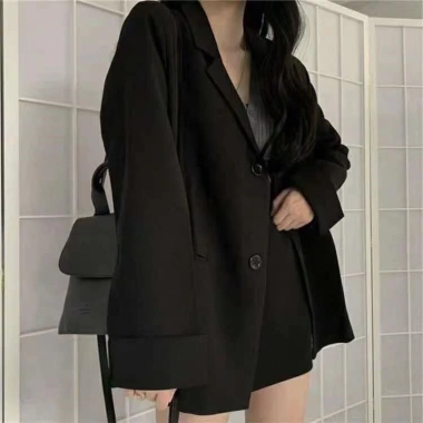 Áo khoác blazer dáng rộng màu trơn thời trang Hàn Quốc nữ - Giá chỉ 79.500 VND