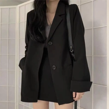 Áo khoác blazer dáng rộng màu trơn thời trang Hàn Quốc nữ - Giá chỉ 79.500 VND