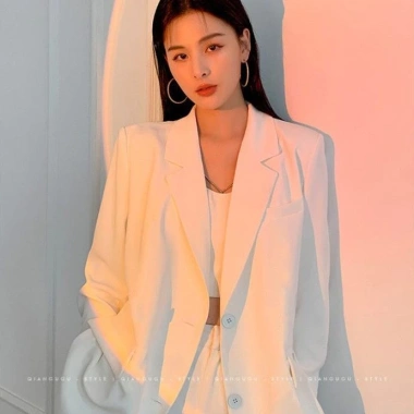 Áo Khoác Blazer Dáng Rộng Trắng Cao Cấp Nữ Xuân Thu - Giá 322.920đ Giảm 20% 3