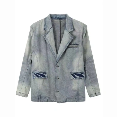 Áo khoác blazer jeans dáng rộng xanh loang – phong cách cá tính retro, chỉ 432k