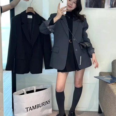 Áo khoác blazer lớp đôi tay dài cúc vest chất tuyết mưa thời trang Sugal 222k 4 Áo khoác blazer lớp đôi tay dài cúc vest chất tuyết mưa thời trang Sugal 222k 4