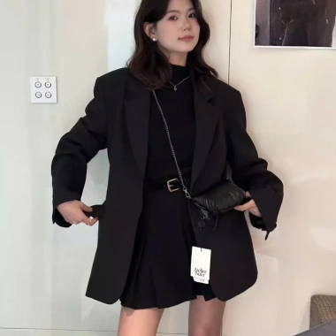 Áo khoác blazer lớp đôi tay dài cúc vest chất tuyết mưa thời trang Sugal 222k 10 Áo khoác blazer lớp đôi tay dài cúc vest chất tuyết mưa thời trang Sugal 222k 10