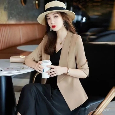 Áo khoác blazer mỏng cỡ lớn tay ba phần tư bảo vệ nắng mùa hè cho phụ nữ mũm mĩm 7 Áo khoác blazer mỏng cỡ lớn tay ba phần tư bảo vệ nắng mùa hè cho phụ nữ mũm mĩm 7