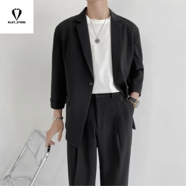 Áo Khoác Blazer Nam Dài Tay 2 Lớp Đệm Vai và Phong Cách Hàn Quốc, Giá 311.878₫ 10