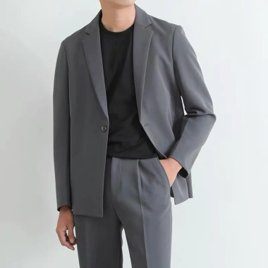 Áo khoác blazer nam form rộng Hàn Quốc, đệm vai, áo vest trắng đen cao cấp - Giá 550k 6