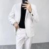 Áo khoác blazer nam form rộng Hàn Quốc, đệm vai, áo vest trắng đen cao cấp - Giá 550k 8