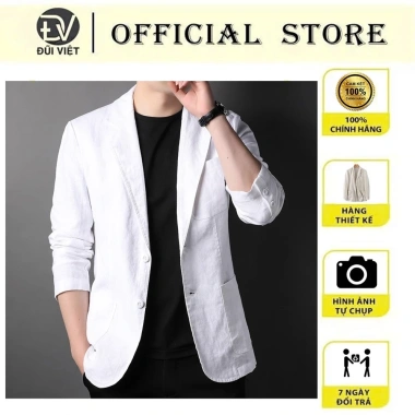 Áo khoác blazer nam form suông dài tay unisex linen cao cấp phong cách Hàn Quốc - Giá ưu đãi 378.000 VND