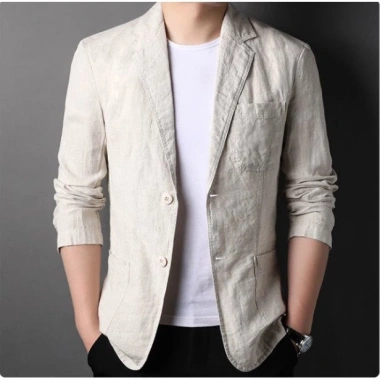 Áo khoác blazer nam form suông dài tay unisex linen cao cấp phong cách Hàn Quốc - Giá ưu đãi 378.000 VND