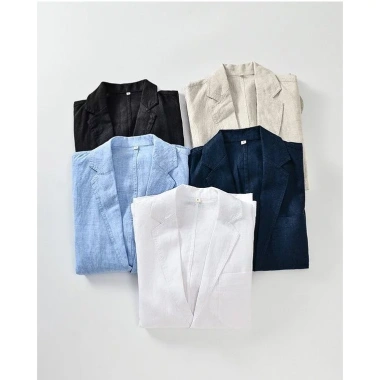 Áo khoác blazer nam form suông dài tay unisex linen cao cấp phong cách Hàn Quốc - Giá ưu đãi 378.000 VND