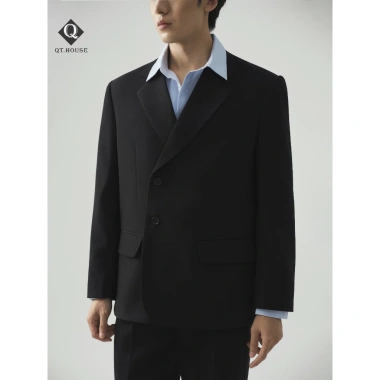 Áo Khoác Blazer Nam QTHOUSE Lịch Lãm 2 Hàng Khuy, Đệm Vai Giữ Form - Giá 585.000đ 3